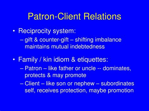 what social relationship are patron and client similar to